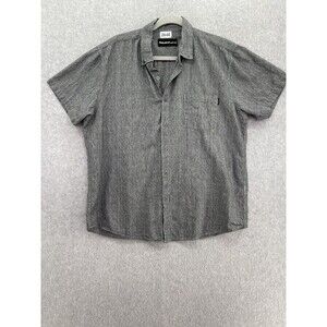 Molokai Men's Button Down Shirt Short Sleeve Marled Gray Size XL 100% Cotton